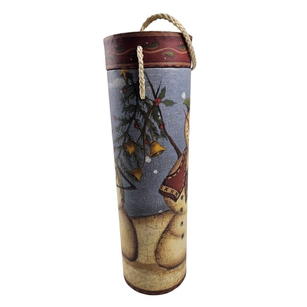 Kim Lewis Tri Coastal Design Snowman Wine Bottle Container Christmas Decor - Picture 4 of 9